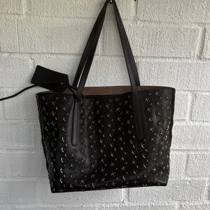 Jimmy Choo Leather Star Studs Black Studded Large Tote Bag